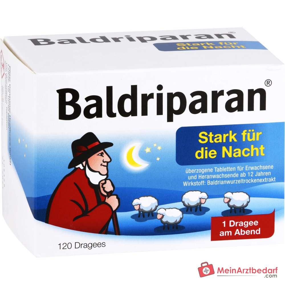 Baldriparan Stark für die Nacht Baldrianwurzel-Trockenextrakt 441,35 mg Dragees 120 St.