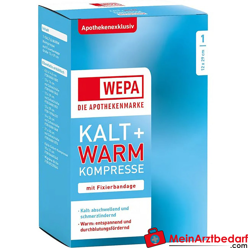 Kalt-Warm Kompresse 12 x 29cm mit Fixierband, 1 St..