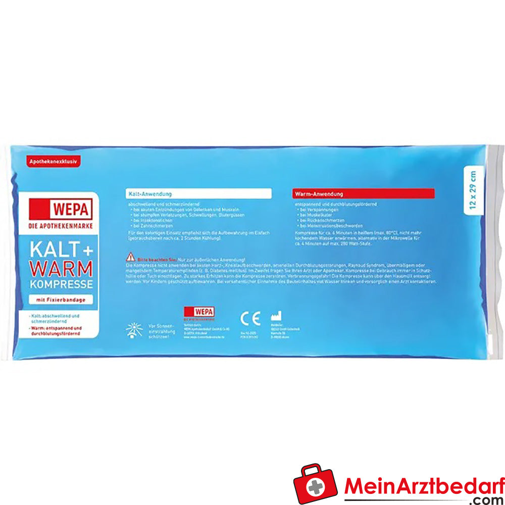 Kalt-Warm Kompresse 12 x 29cm mit Fixierband, 1 St..