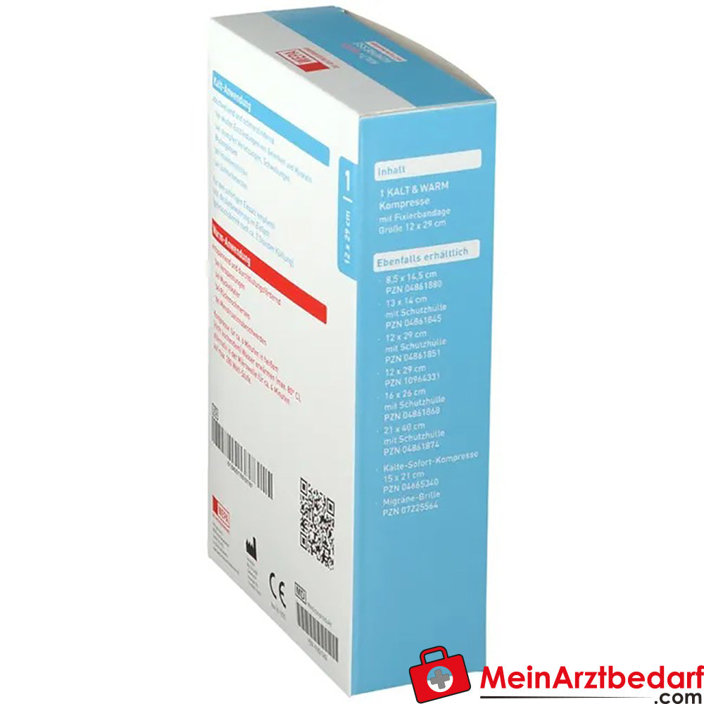 Kalt-Warm Kompresse 12 x 29cm mit Fixierband, 1 St..