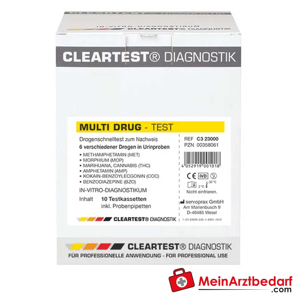 Cleartest Multi Drug Drogentest 6-Fach-Kassetten.