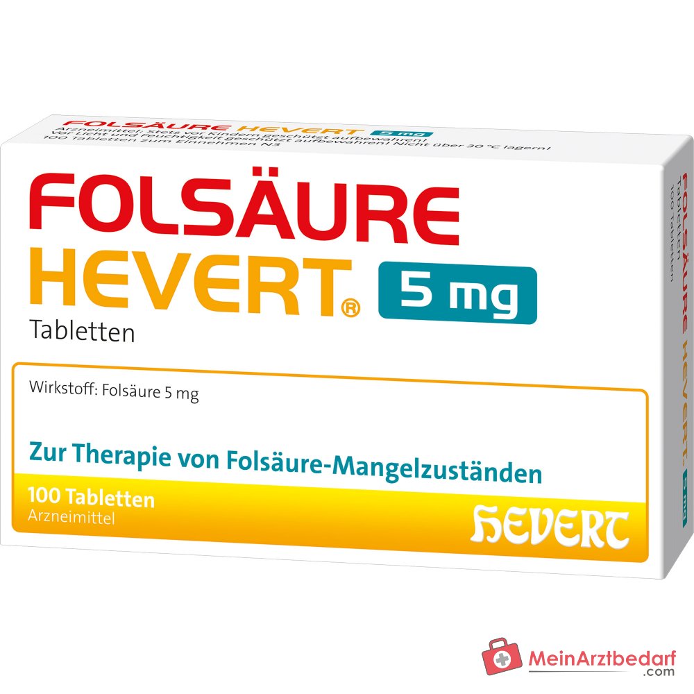 Hevert Folsäure 5 mg Tabletten, 100 St.