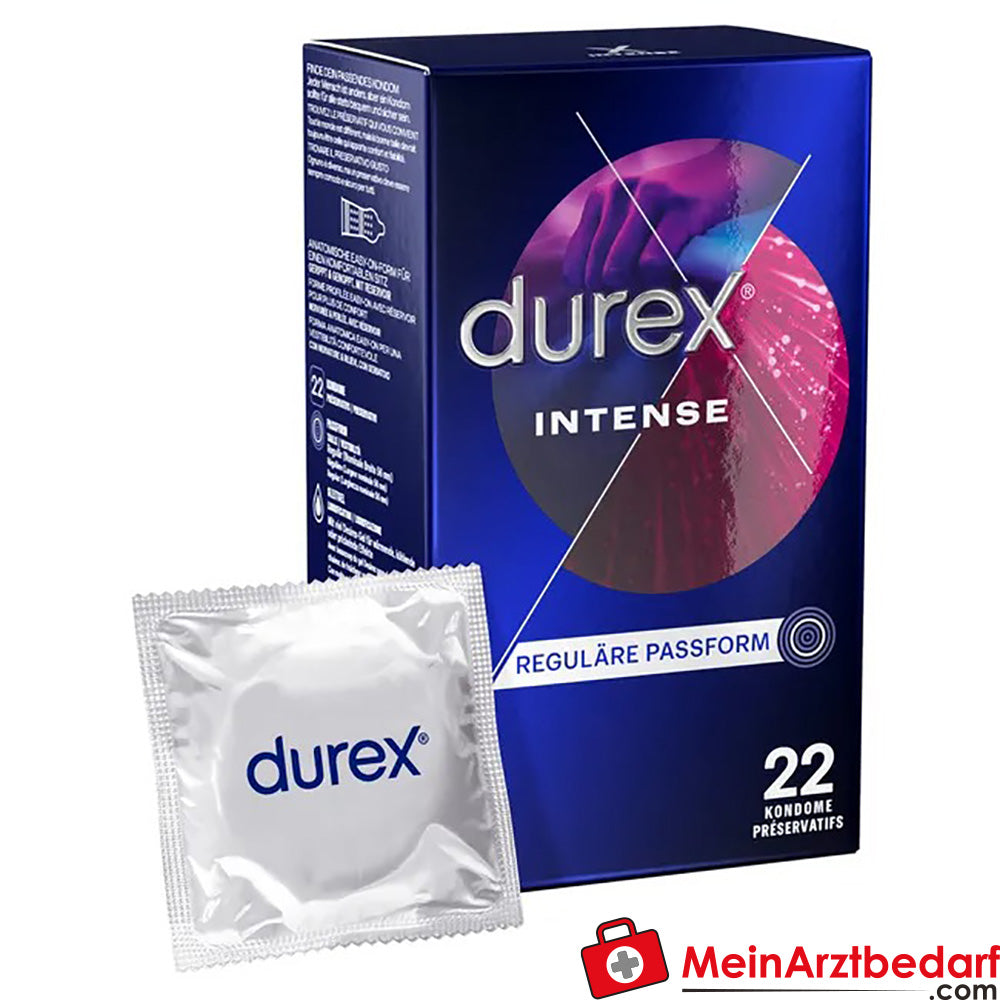 Durex Intense Kondome gerippt genoppt mit Desirex-Gel Easy-On-Form | MeinArztbedarf.com Durex Intense Kondome gerippt genoppt mit Desirex-Gel Easy-On-Form | MeinArztbedarf.com