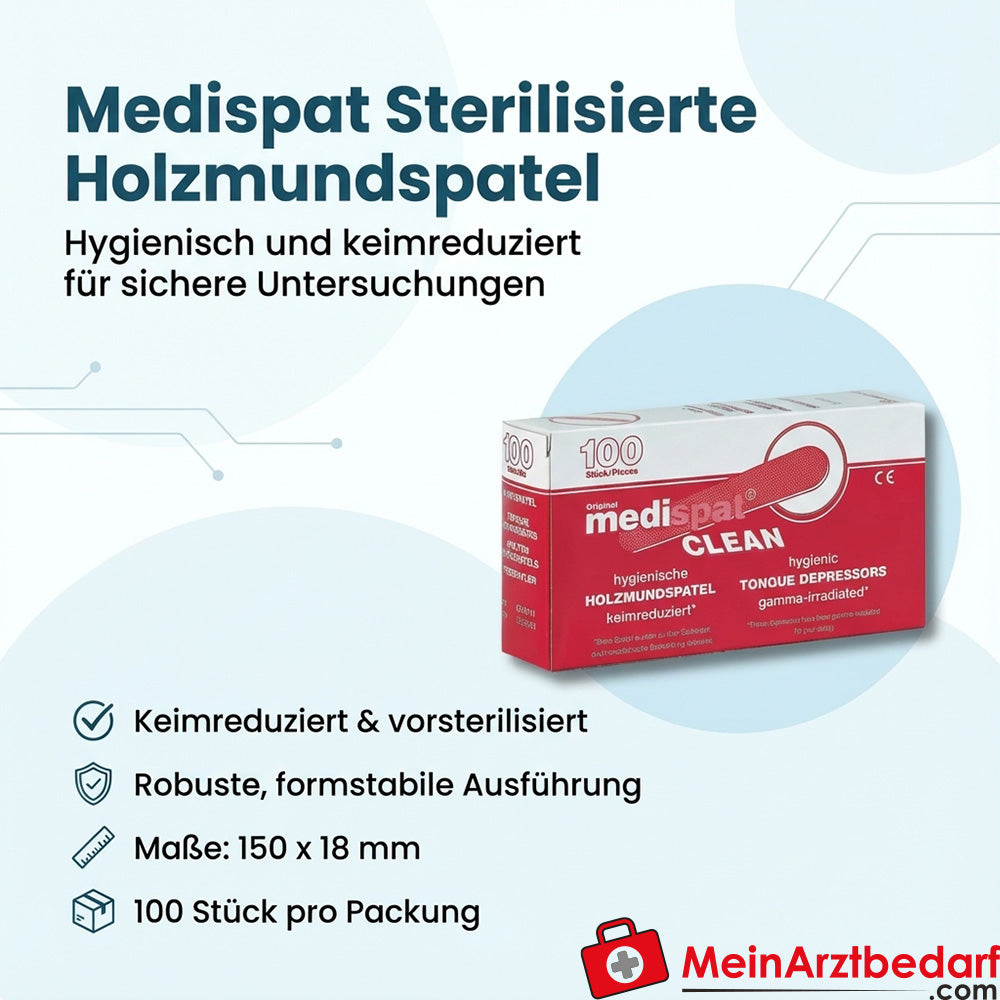 Medispat Einmal-Holzmundspatel sterilisiert 150 x 18 mm 100 Stück