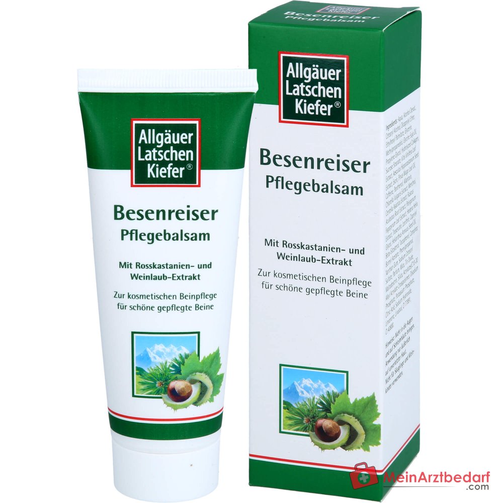 Allgäuer Latschenkiefer Besenreiser Pflegebalsam Latschenkiefernöl / Rosskastanie / Tigerkraut / Weinlaub / Menthol / Panthenol Balsam, 75 ml.