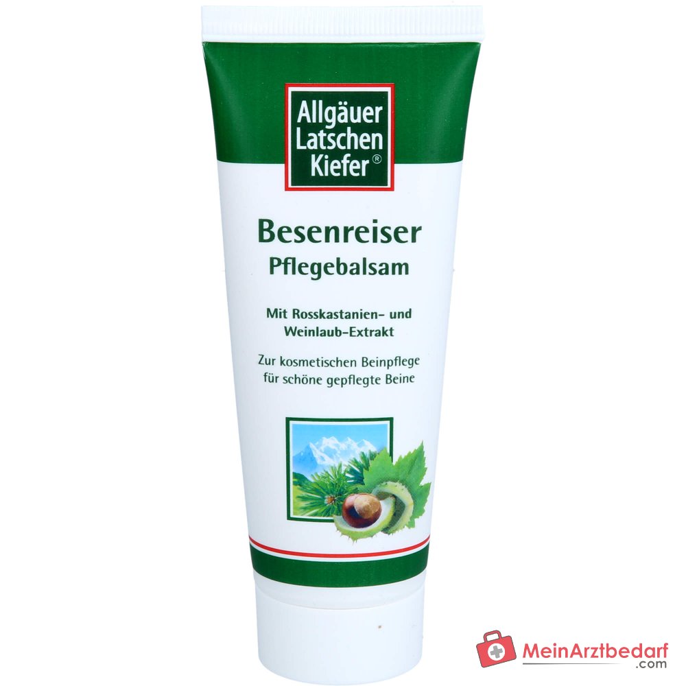Allgäuer Latschenkiefer Besenreiser Pflegebalsam Latschenkiefernöl / Rosskastanie / Tigerkraut / Weinlaub / Menthol / Panthenol Balsam, 75 ml.