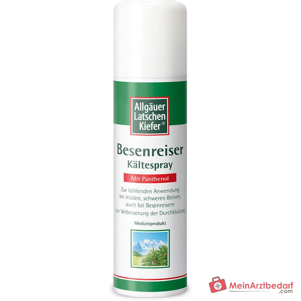 Allgäuer Latschenkiefer Besenreiser Kältespray Panthenol / Weinlaubextrakt / Latschenkiefernöl Spray, 150 ml.
