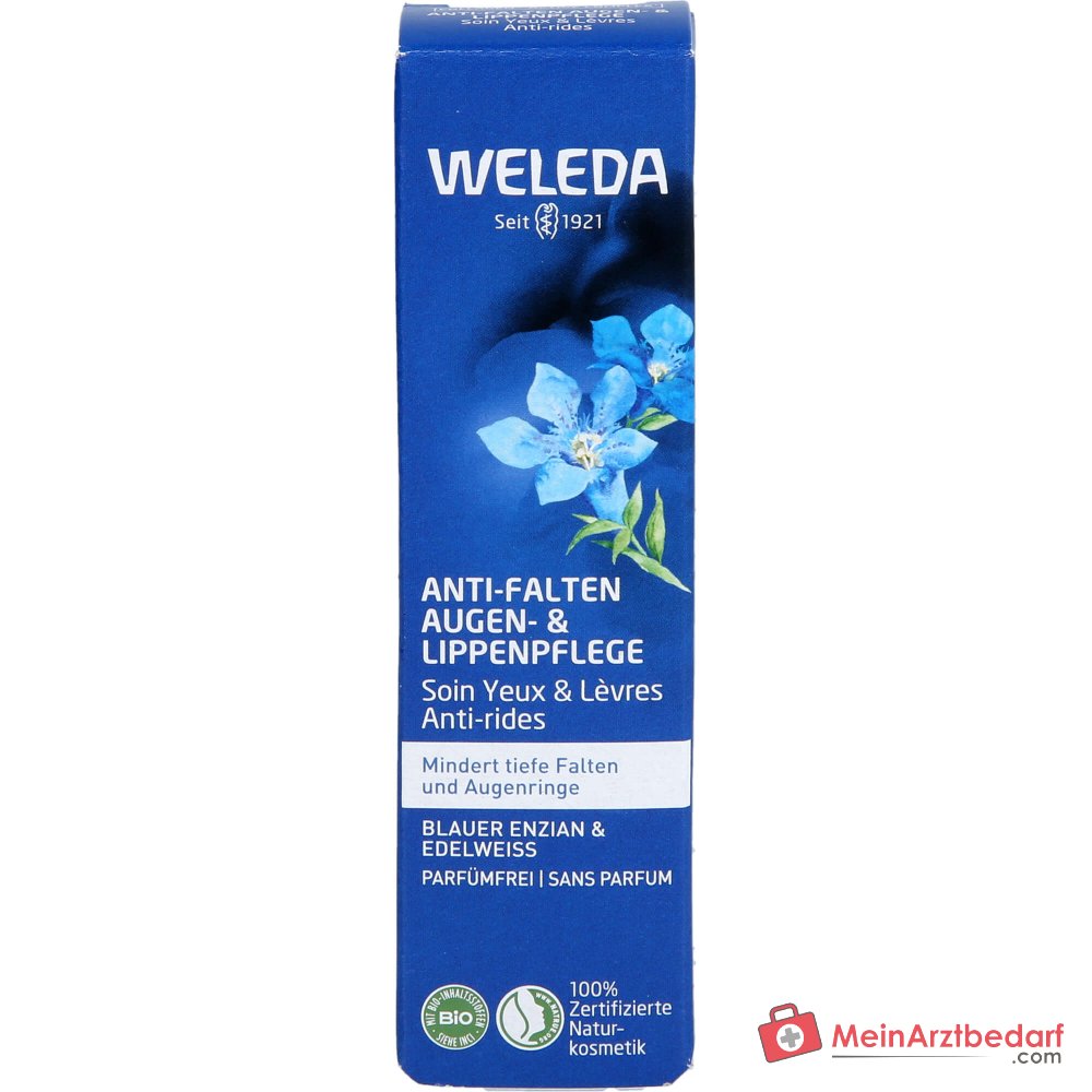 Weleda Soin anti-rides pour les yeux et les lèvres Gentiane bleue & Edelweiss, 10 ml