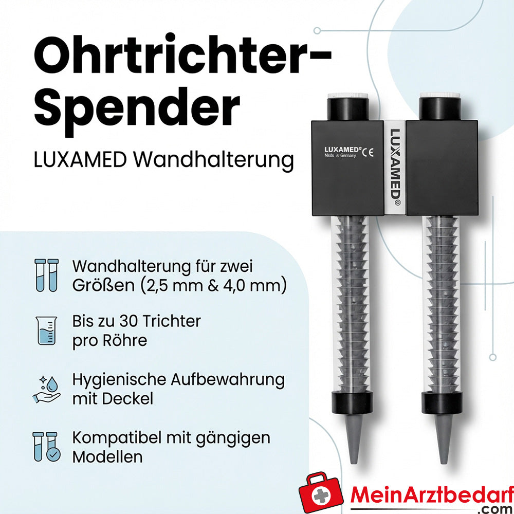 LUXAMED ear funnel dispenser for disposable ear funnels