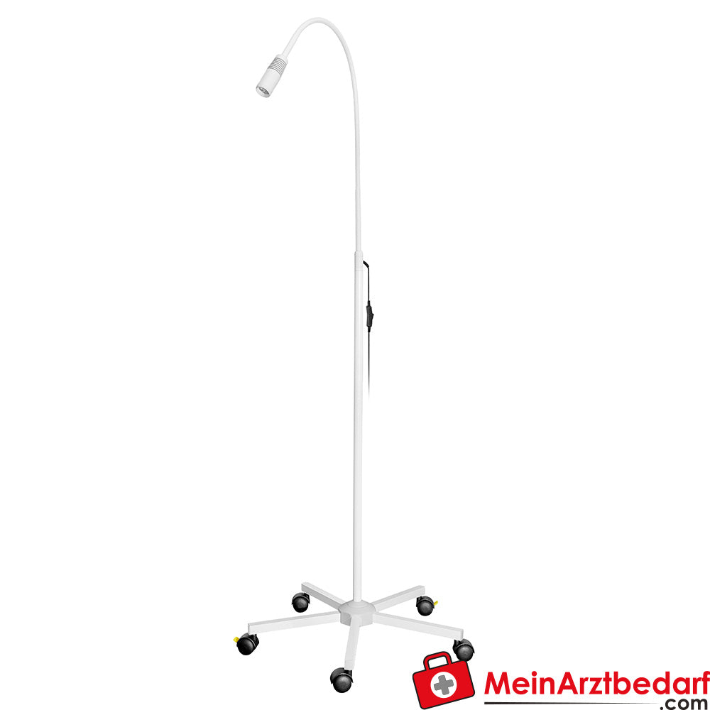 LUXAMED LED Untersuchungsleuchte auf 5-Fuß-Stativ, weiß.