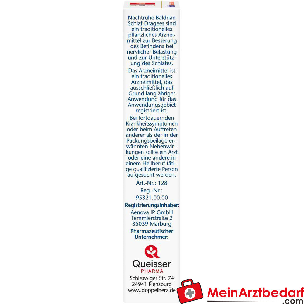 Doppelherz Nachtruhe Baldrian Schlaf-Dragees.