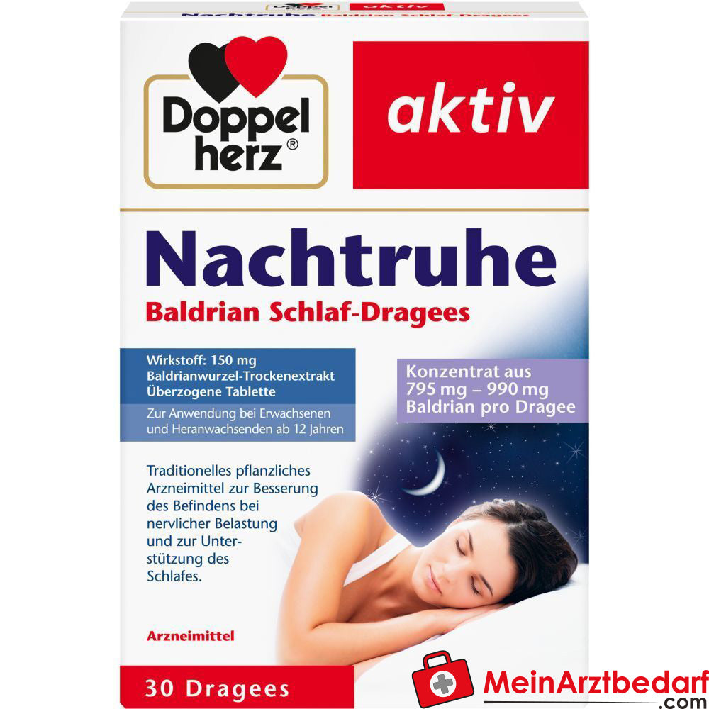 Doppelherz Nachtruhe Baldrian Schlaf-Dragees.