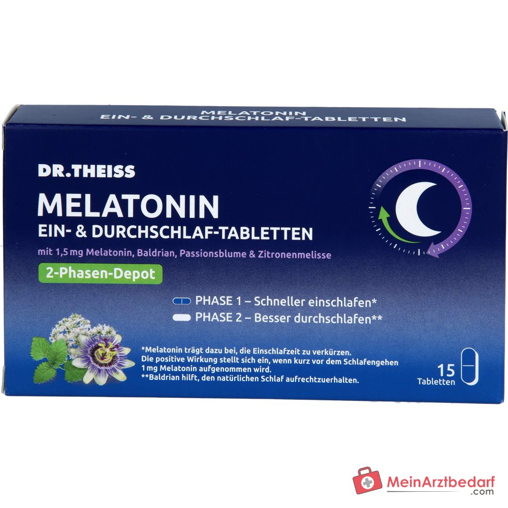 Dr. Theiss Ein- & Durchschlaf-Tabletten Melatonin 1,5 mg Tabletten 15 Stück