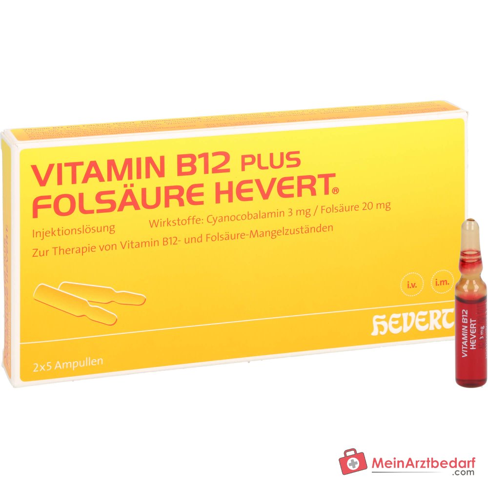 Hevert Vitamine B12 plus acide folique solution injectable, 2 x 5 ampoules