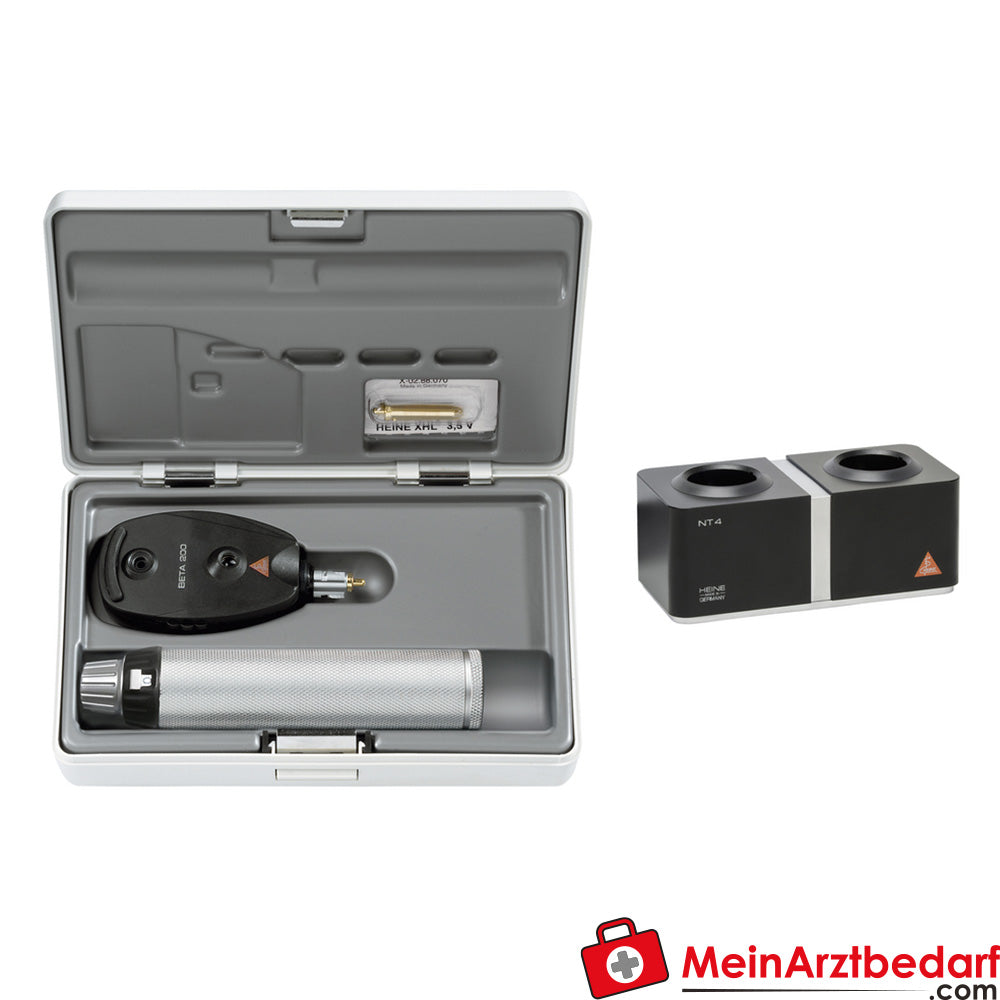 Heine BETA 200 ophthalmoscope with charging handle