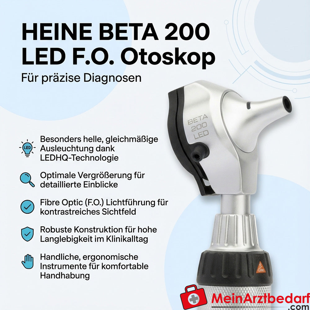 HEINE BETA 200 LED F.O. Otoscope diagnostic set with LEDHQ optics