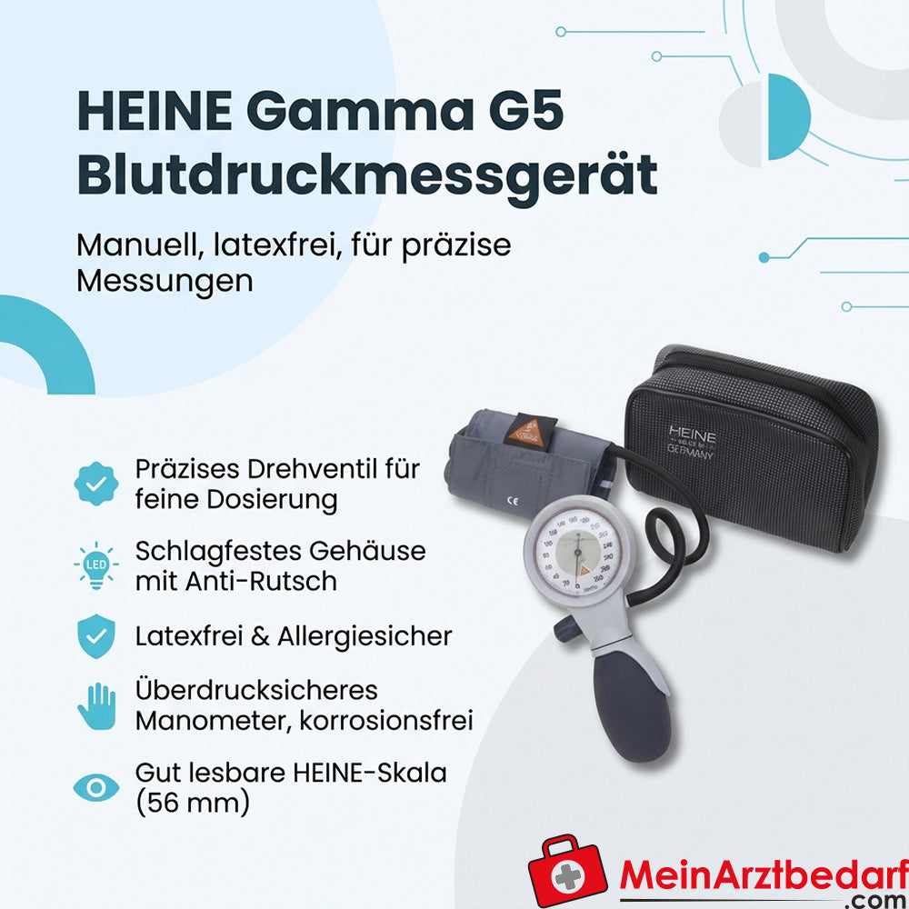 Heine Gamma G5 manual blood pressure monitor, paediatric cuff, latex-free