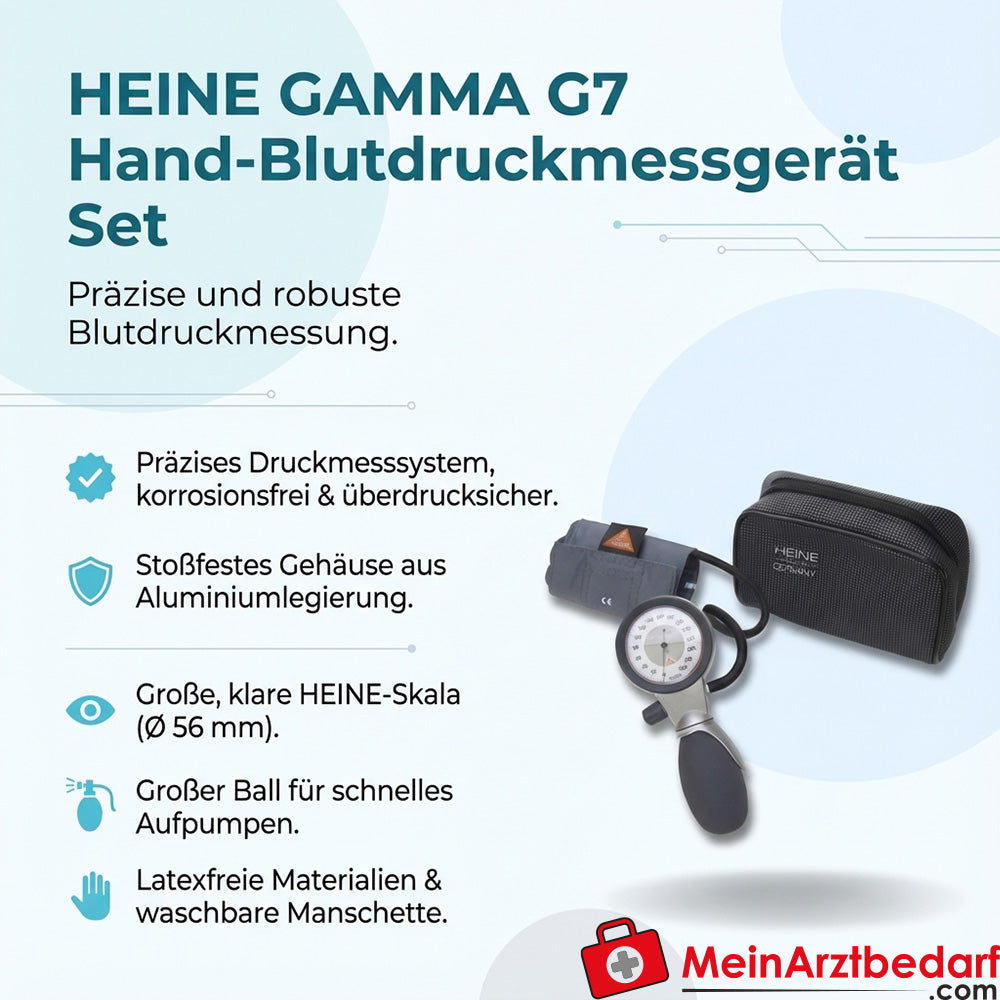 Heine GAMMA G7 hand-held sphygmomanometer set paediatric cuff and case
