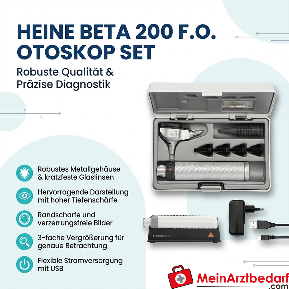 HEINE BETA 200 F.O. Otoscope with USB charging handle