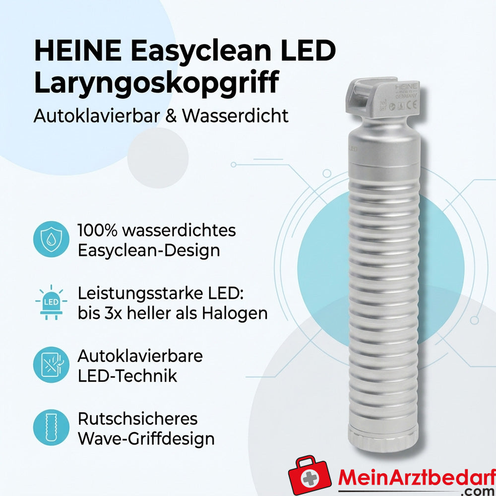 Heine Easyclean LED Rękojeść laryngoskopu Flextip+ Zestaw autoklawowalny Mac 3/4