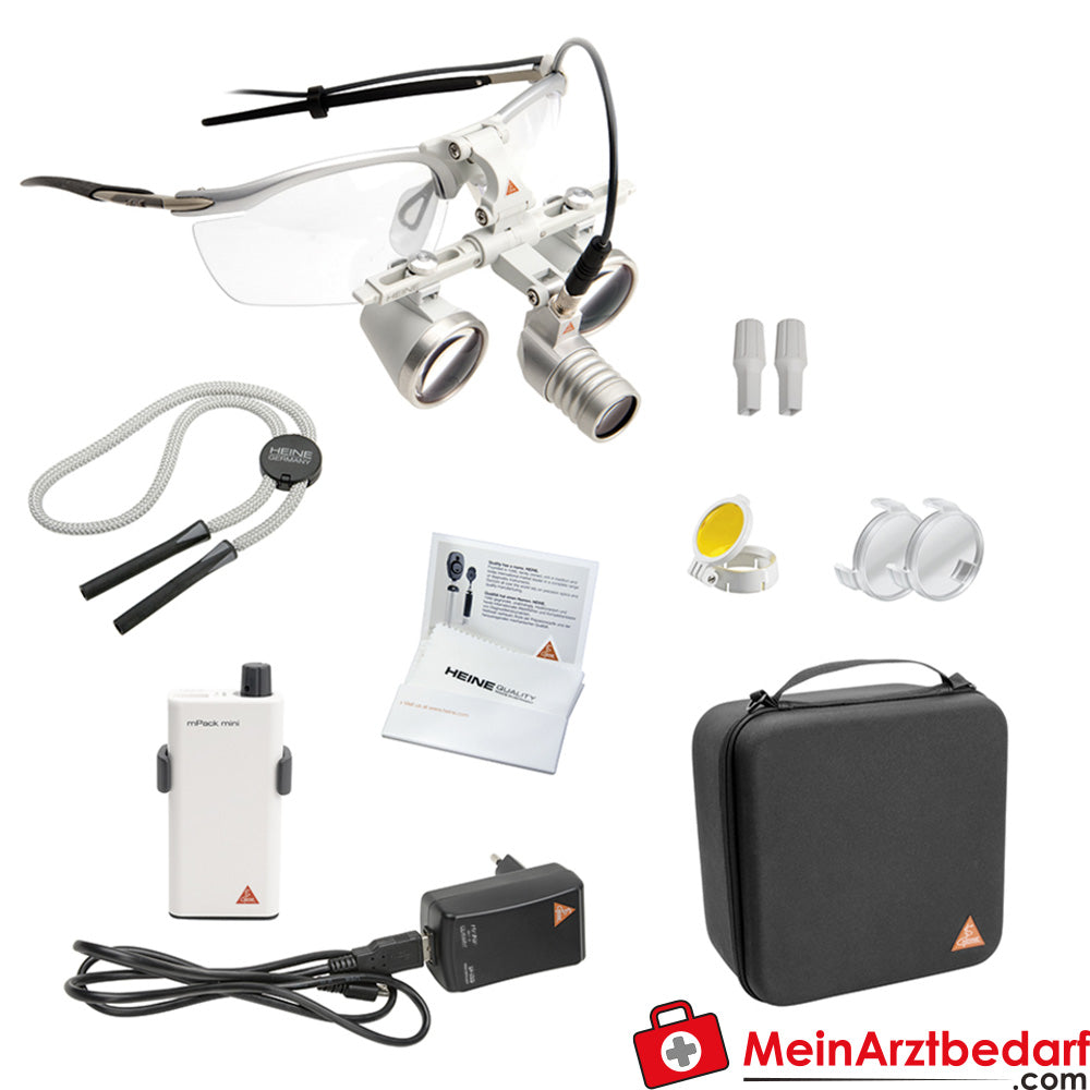 HEINE LoupeLight2 Set - HR 2.5x Binokularlupe 520mm + S-FRAME + mPack mini.