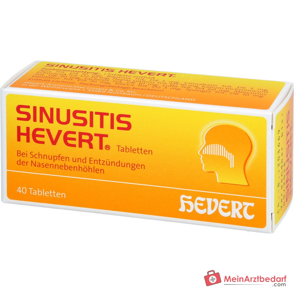 Hevert Sinusitis Comprimés, 40 pièces.