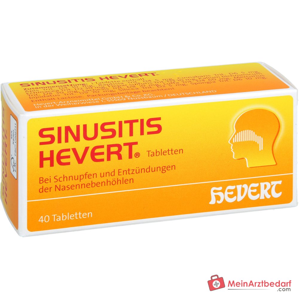 Hevert Sinusitis Comprimés, 40 pièces.