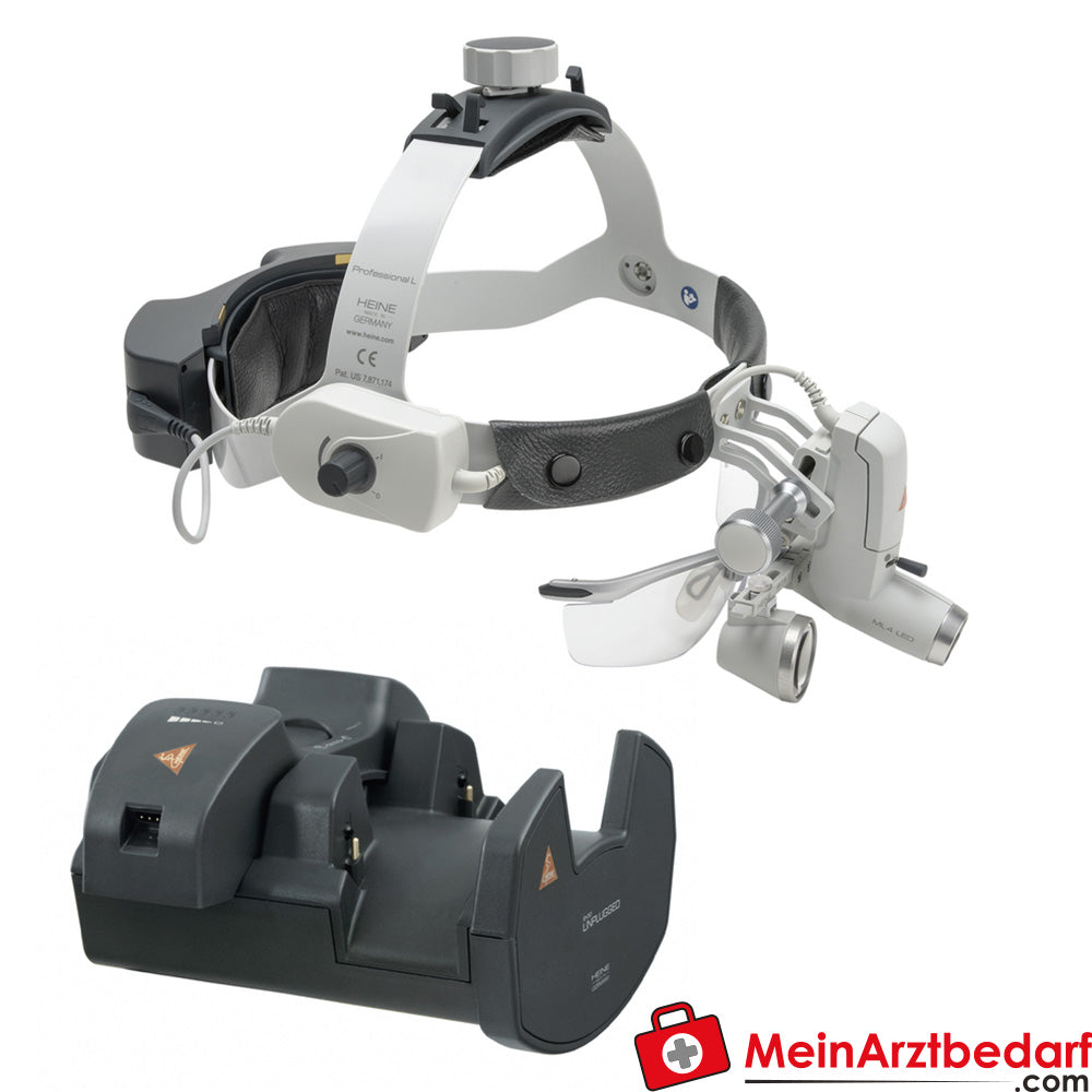 HEINE ML4 LED HEADLIGHT MIT HR / HRP BINOKULARLUPEN 2.5x/520mm.