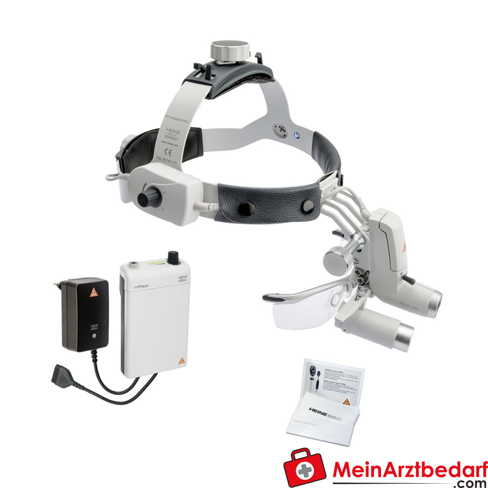 HEINE ML4 LED Headlight mit HR / HRP Binokularlupen, 3.5x / 420mm.