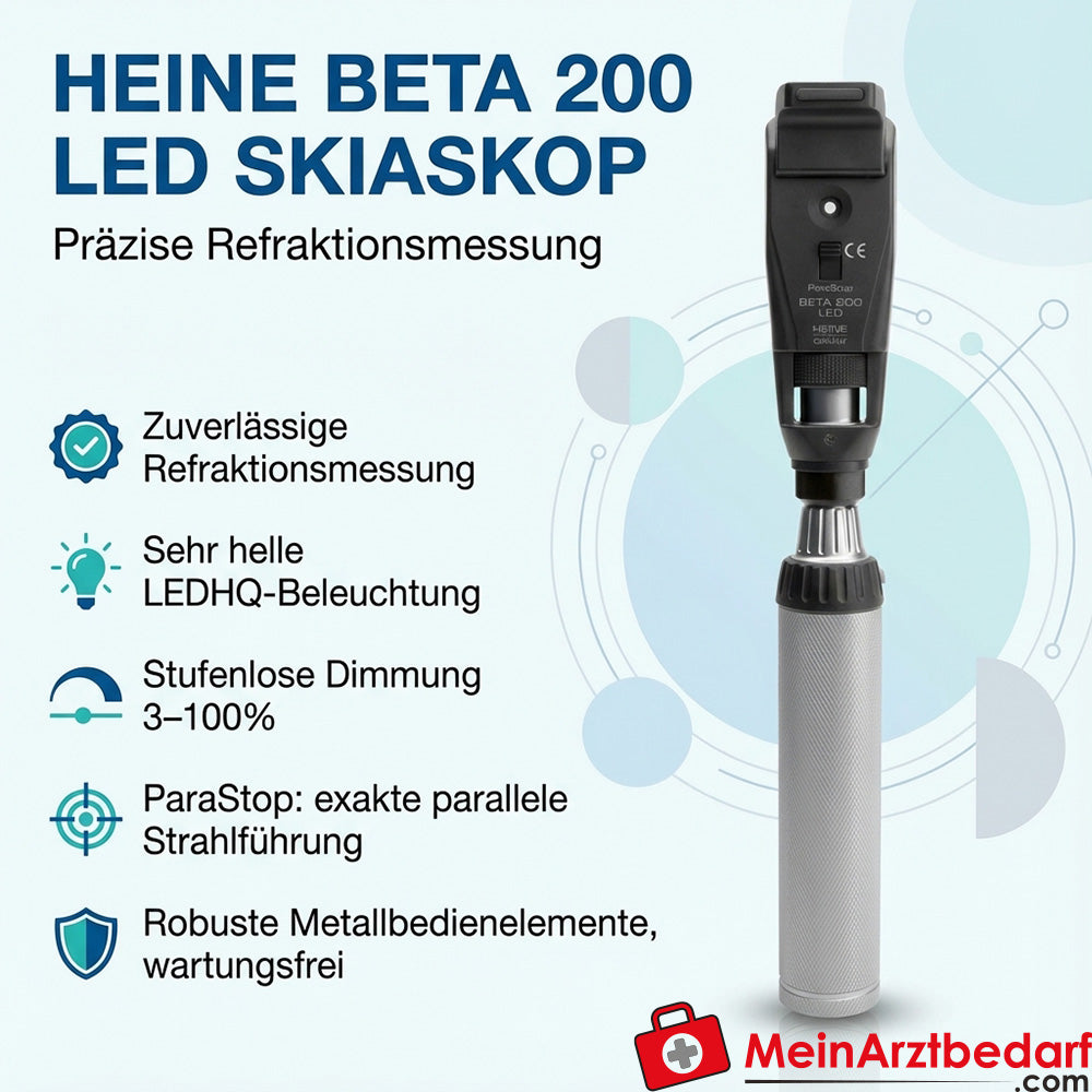 Heine BETA 200 LED-skascoop met BETA4 NT-oplaadhandgreep en NT4-bureaulader