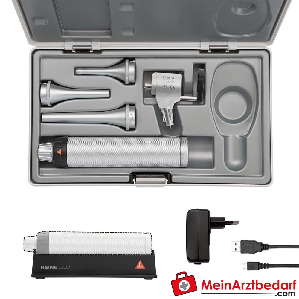 HEINE G100 LED GESCHLITZTES KOPFSTÜCK - BETA4 USB Ladegriff + USB Kabel + Steckernetzteil.