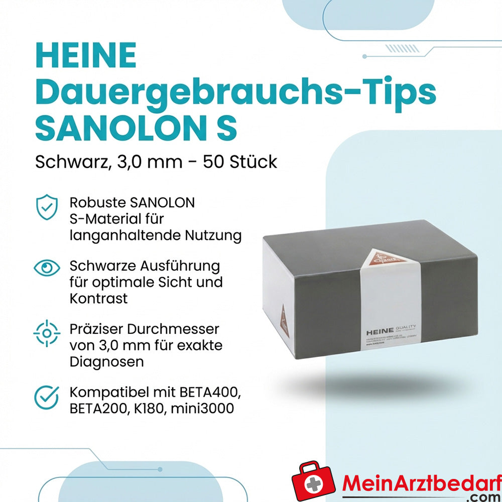 Heine SANOLON S black 3.0 mm permanent tips 50 pieces