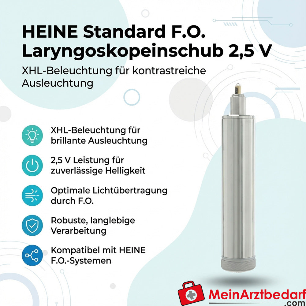 Heine standaard F.O. Laryngoscoopinzetstuk 2,5 V XHL-verlichting