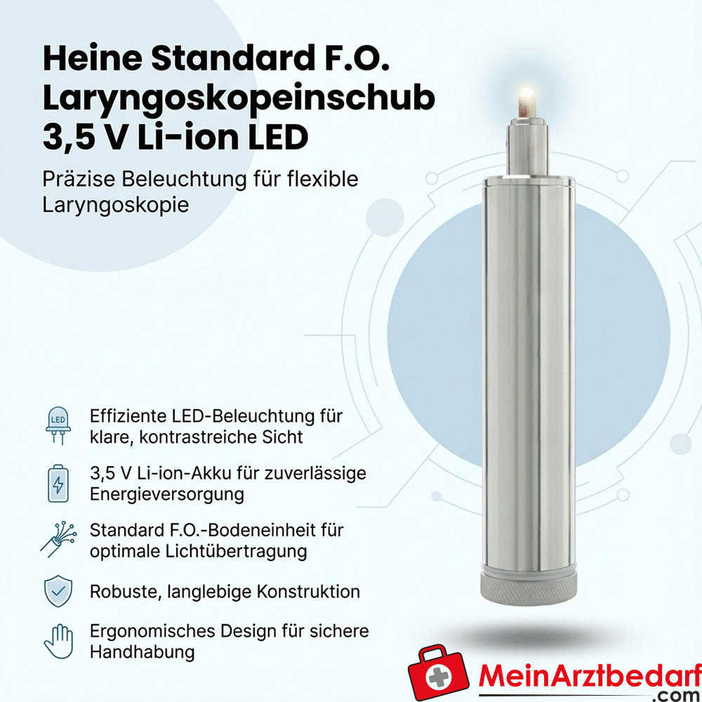 Heine Standaard F.O. Laryngoscoop inzetstuk 3,5 V Li-ion LED