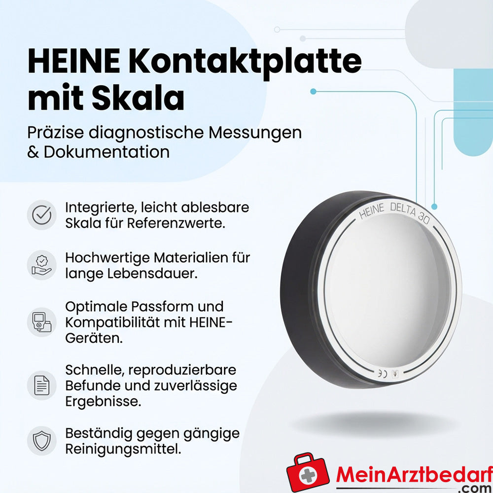Piastra di contatto Heine con scala, disco di contatto per la diagnostica, compatibile con i dispositivi Heine