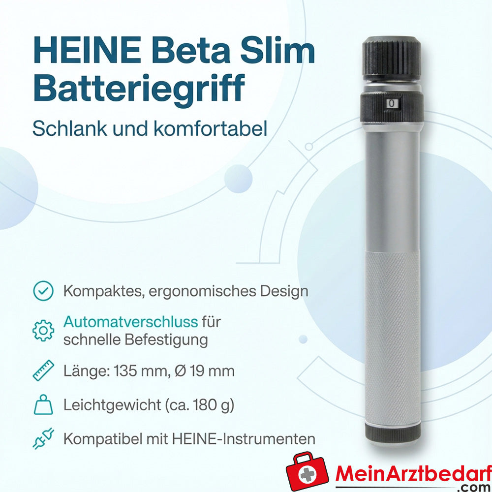 Heine Beta Slim battery handle 135 mm Ø 19 mm automatic shutter