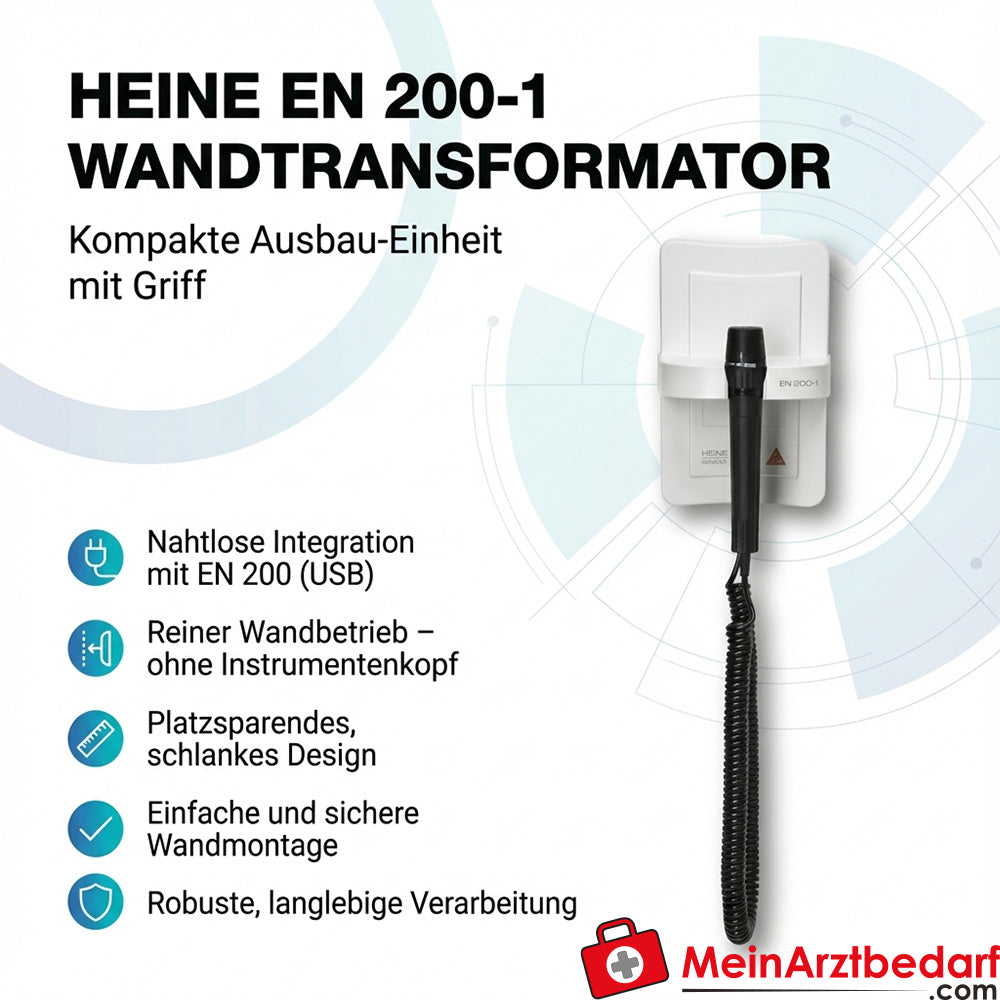 Heine EN 200-1 wall transformer extension unit with handle, compatible with EN 200
