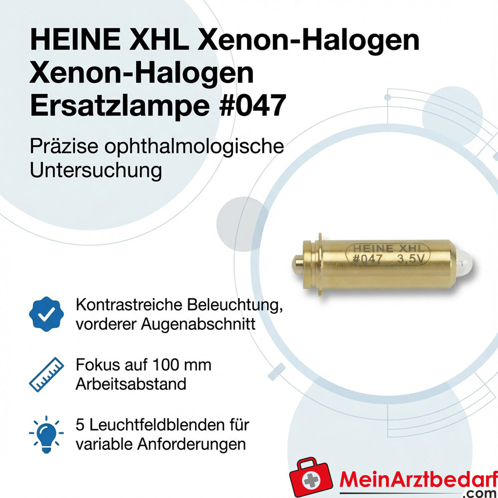 Heine XHL lampada alogena allo xeno #047, 5 aperture, messa a fuoco 100 mm