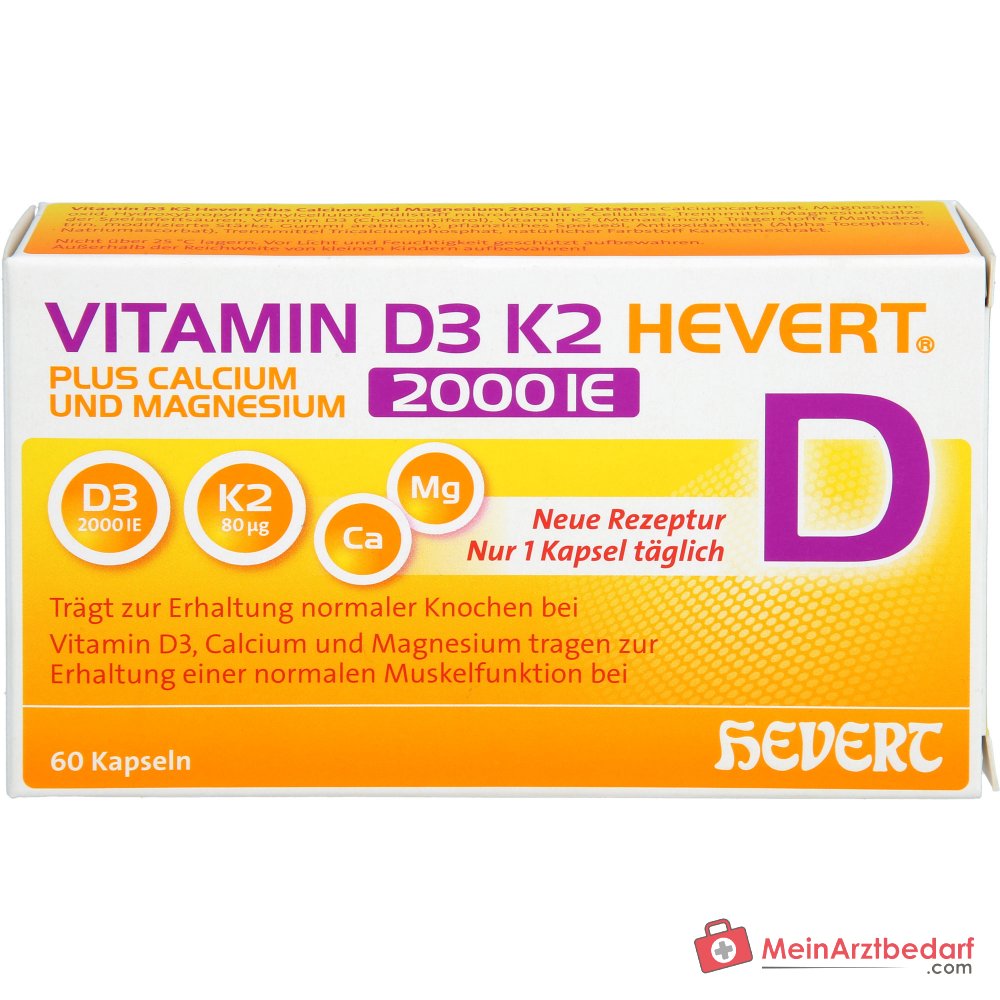 Hevert Vitamin D3 K2 Kapseln, 60 St.