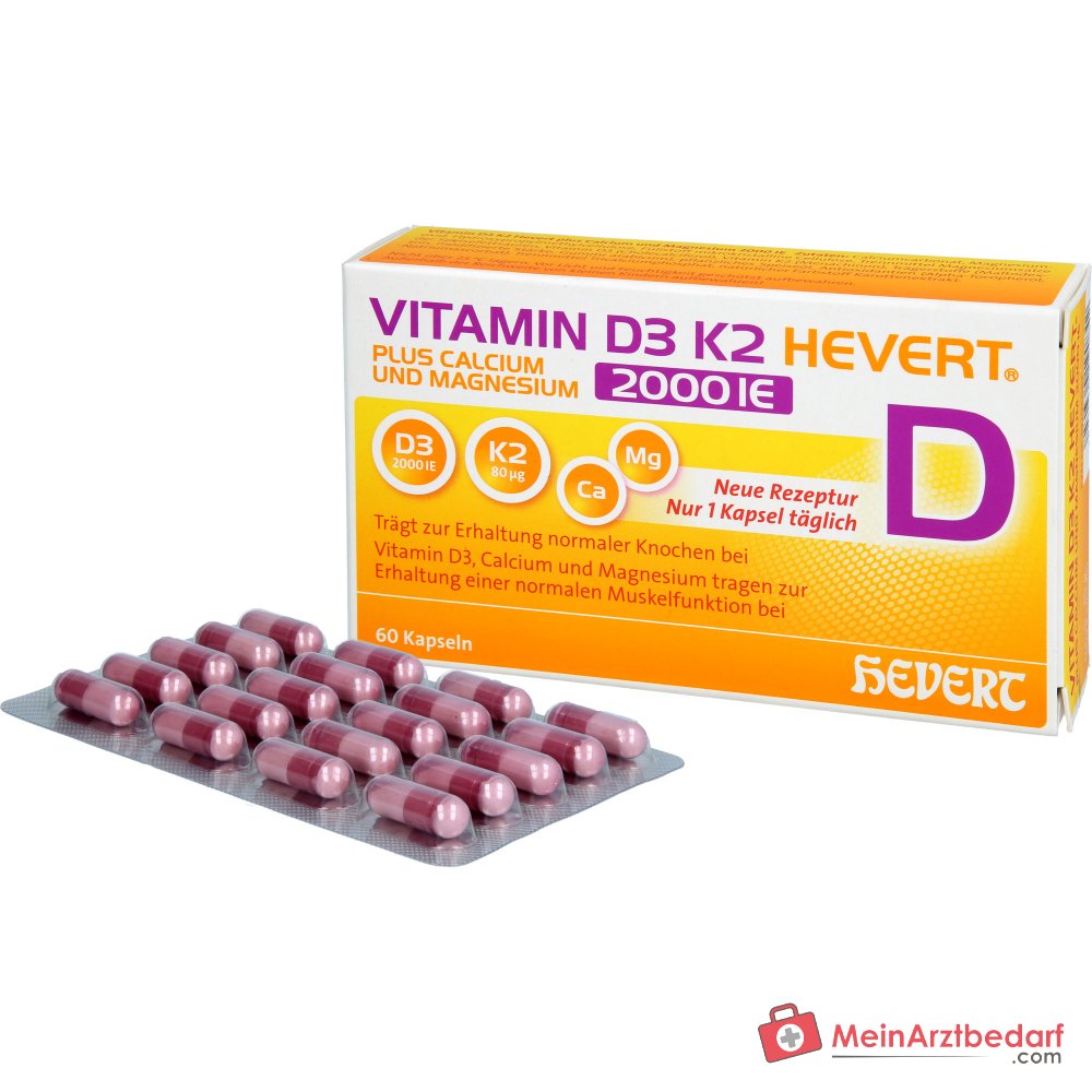 Hevert Vitamin D3 K2 Kapseln, 60 St.