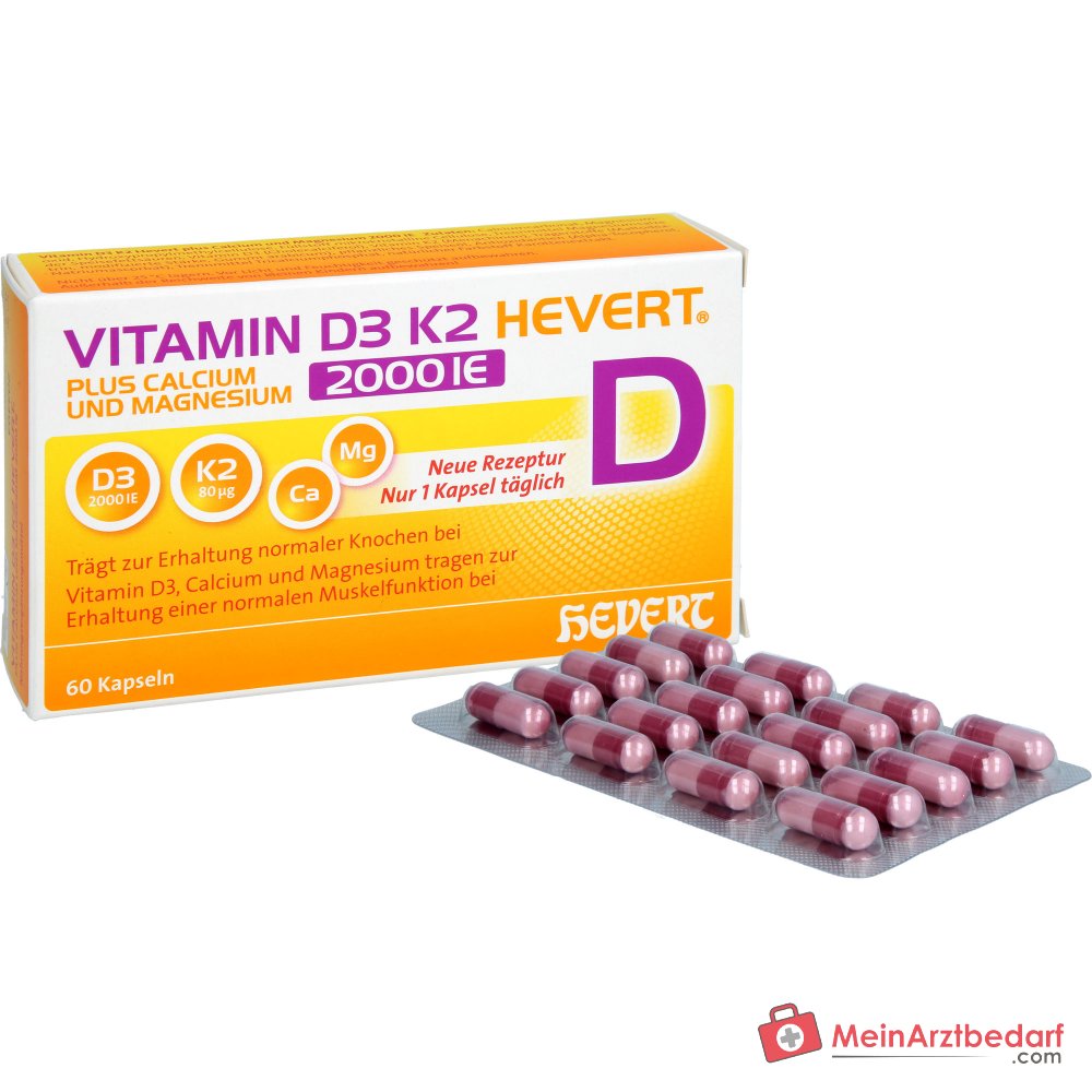 Hevert Vitamin D3 K2 Kapseln, 60 St.