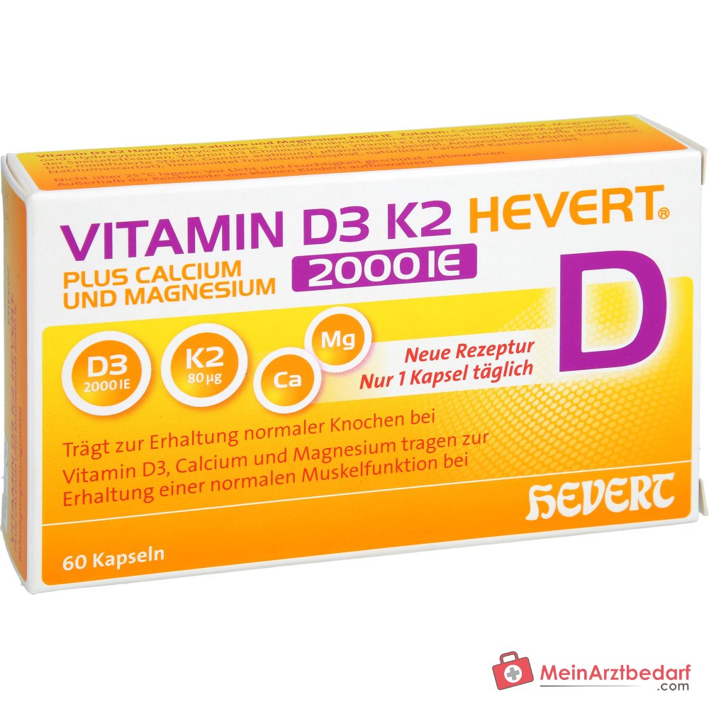 Hevert Vitamin D3 K2 Kapseln, 60 St.