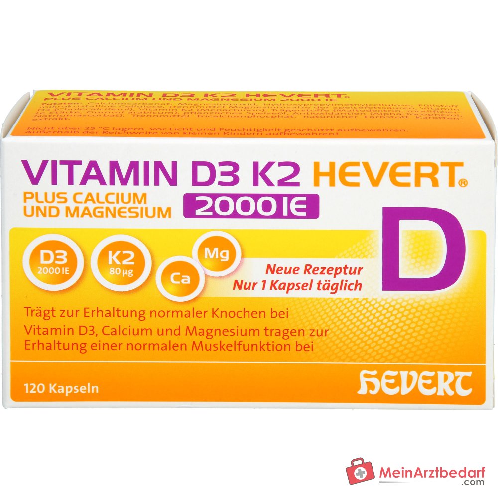 Hevert Vitamin D3 K2 2000 IE, 120 St.