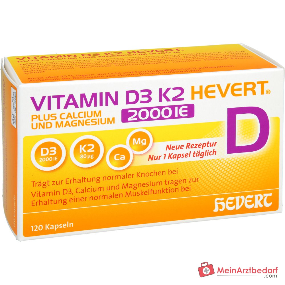 Hevert Vitamin D3 K2 2000 IE, 120 St.