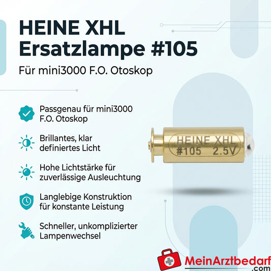 Heine XHL Xenon Halogen Replacement Lamp 105 for mini3000 F.O. otoscope