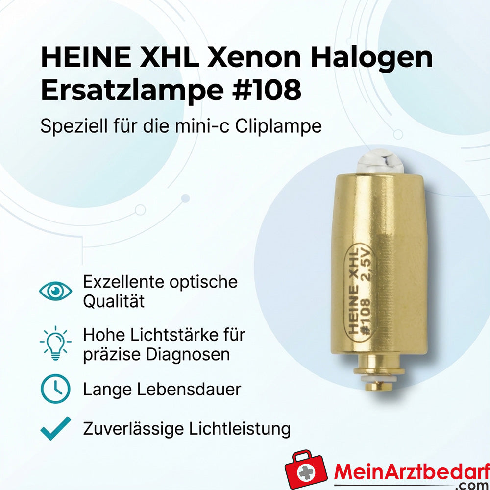 Heine XHL lampada di ricambio alogena Xenon #108 per lampada a clip mini-c