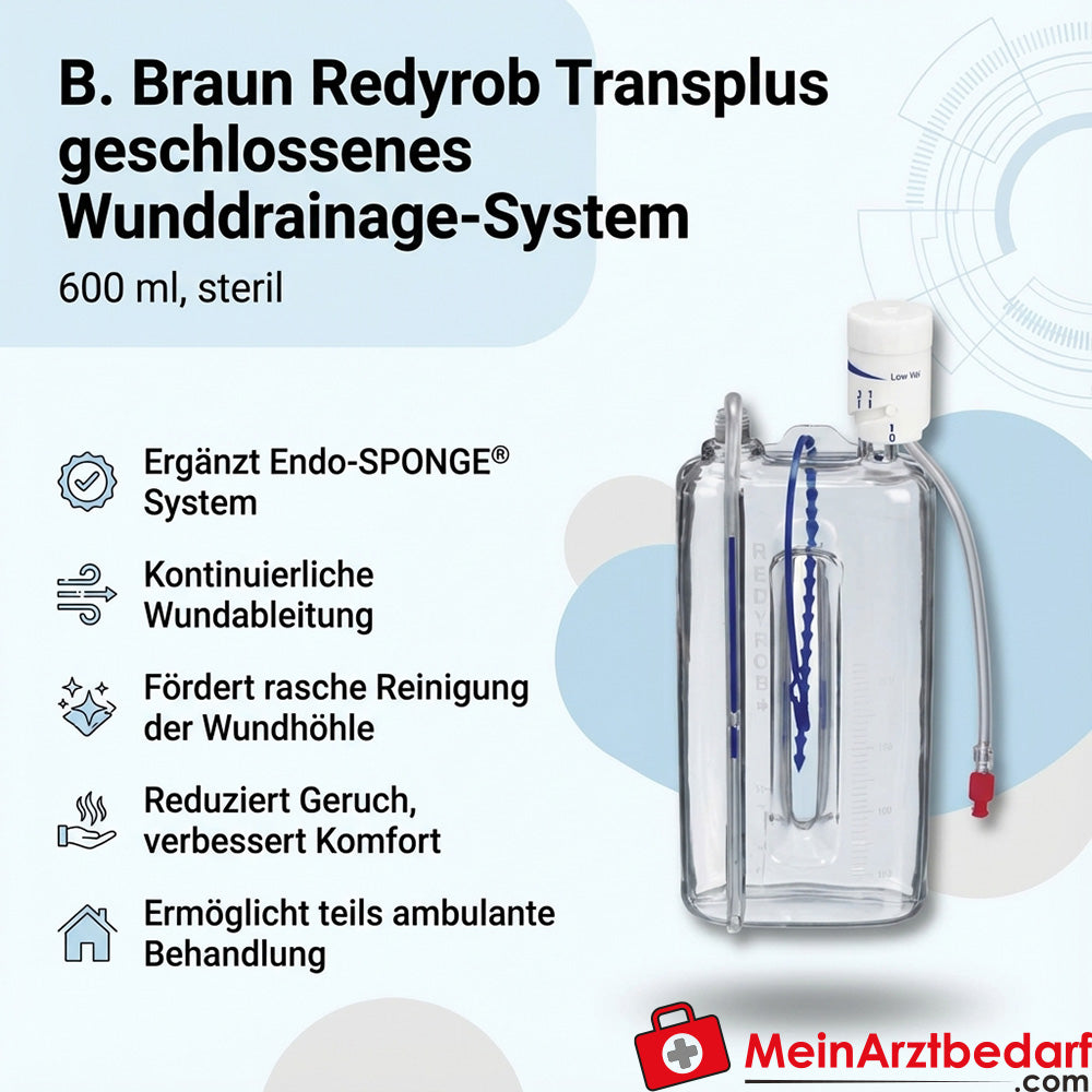 B. Braun Redyrob Transplus closed wound drainage system 600 ml sterile 10 pieces