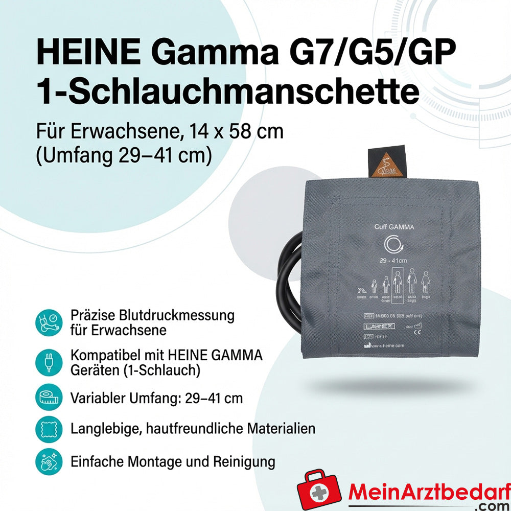 Heine Gamma G7/G5/GP mankiet 1-rurowy dla dorosłych 14x58 cm obwód 29-41 cm