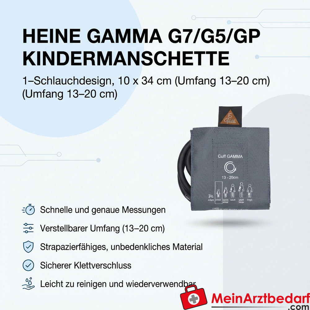 Heine Gamma G7/G5/GP 1 tube cuff children 10 x 34 cm circumference 13-20 cm complete