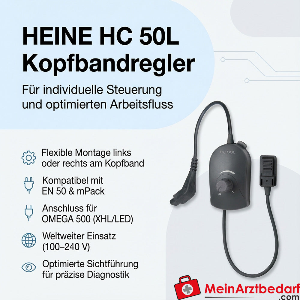 Heine HC 50L headband regulator compatible with EN 50 mPack 100-240 V for OMEGA 500